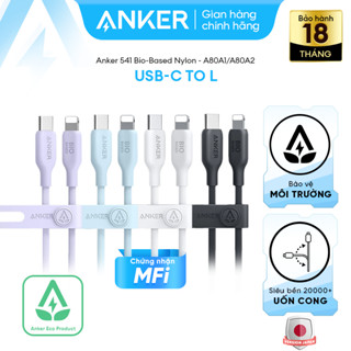 [Cáp CtoL] Cáp Sạc Nhanh ANKER 541 BioBased USB-C to L đạt MFi thích hợp iP14 trở xuống - A80B1/2