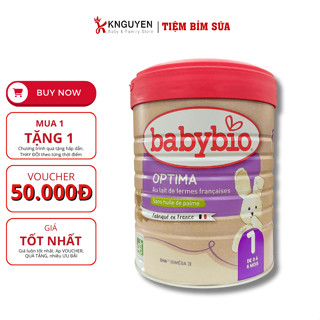 Sữa Bò / Dê công thức hữu cơ Babybio dòng Optima bổ sung lợi khuẩn 800g số 1 2 3 - Nội địa Pháp