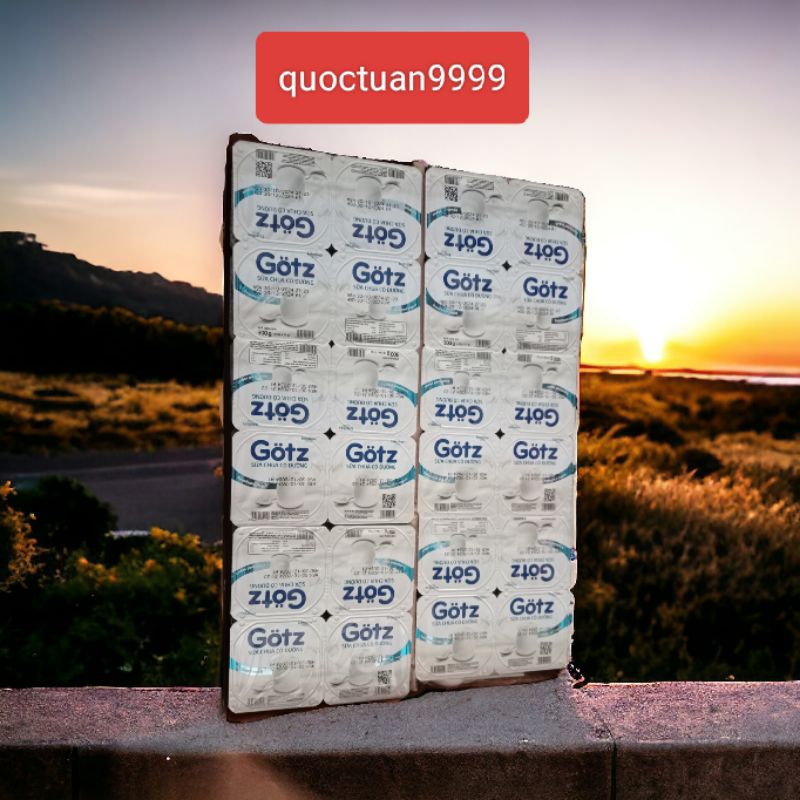 Sữa chua nguyên bản có đường Gotz 75g 1 thùng( 12 Lốc x 4 hộp)