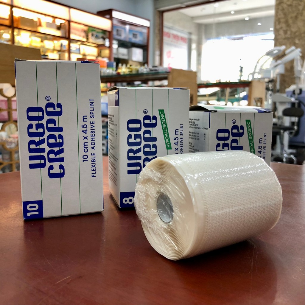 Băng keo cuộn co giãn Urgo Crepe số 6/8/10. Urgo Crepe Dán sườn trong chấn thương, sau phẫu thuật