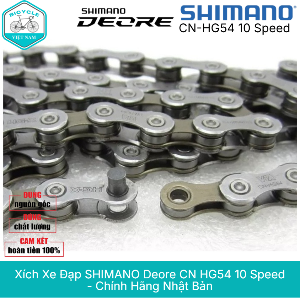 Xích Sên Xe Đạp Shimano Deore CN HG54 10 Speed 112L / 114L / 116L / 118L / 120L / 122L – Chính Hãng