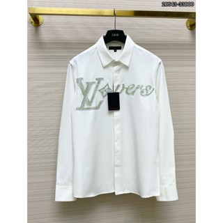  Áo Sơ mi nam LV họa tiết thêu cực nét tay dài phong cách trẻ trung chuẩn form 