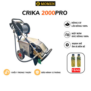  Máy rửa xe công nghiệp CRIKA2000PRO,Có rulo cuốn 15M dây,lõi đồng 100% xịt rửa mạnh mẽ,bền bỉ 
