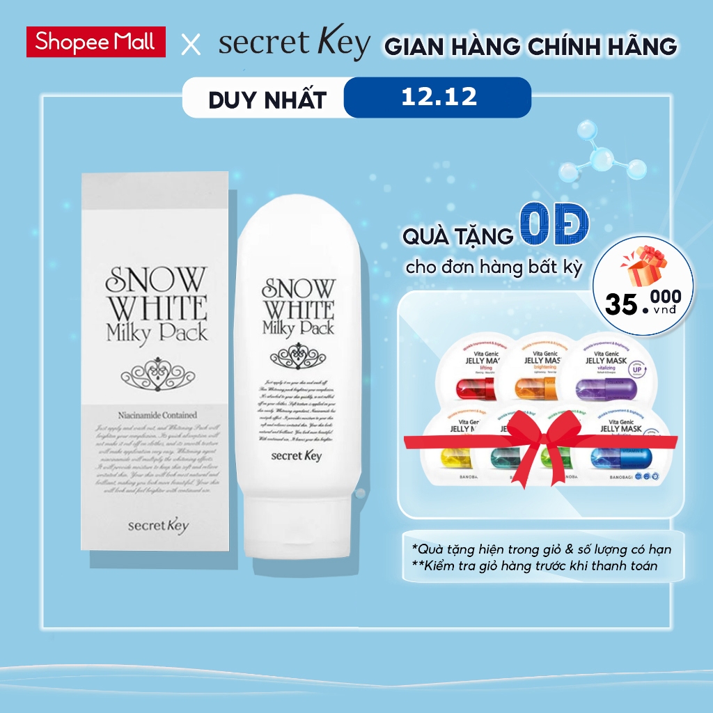 Kem Ủ Trắng Secret Key Snow White Milky Pack (200ml)