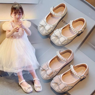 Giày búp bê công chúa bé gái, giày bệt nơ xinh xắn đính kim sa cho bé đi dự tiệc lễ tết size 23-34 bé từ 2-10 tuổi