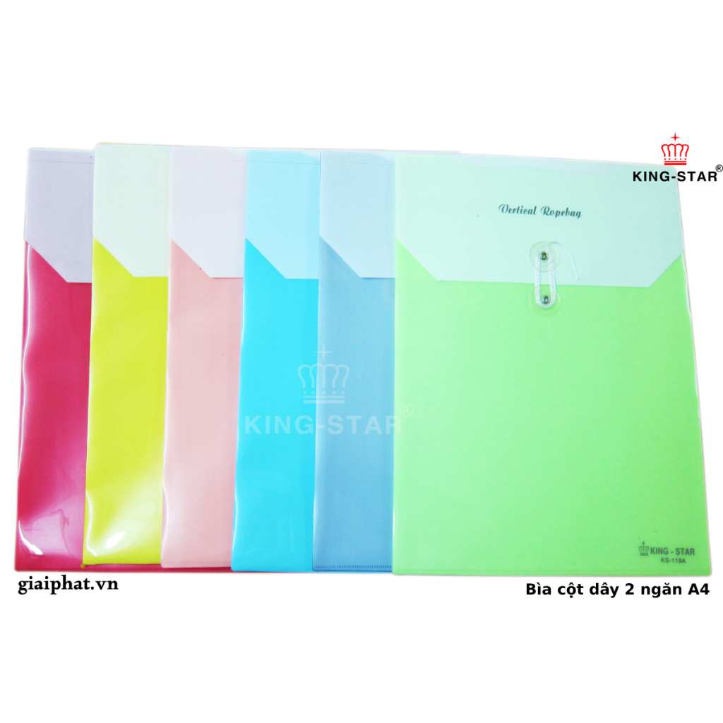 Bìa cột dây 2 ngăn A4 Kingstar (12 cái/xấp)