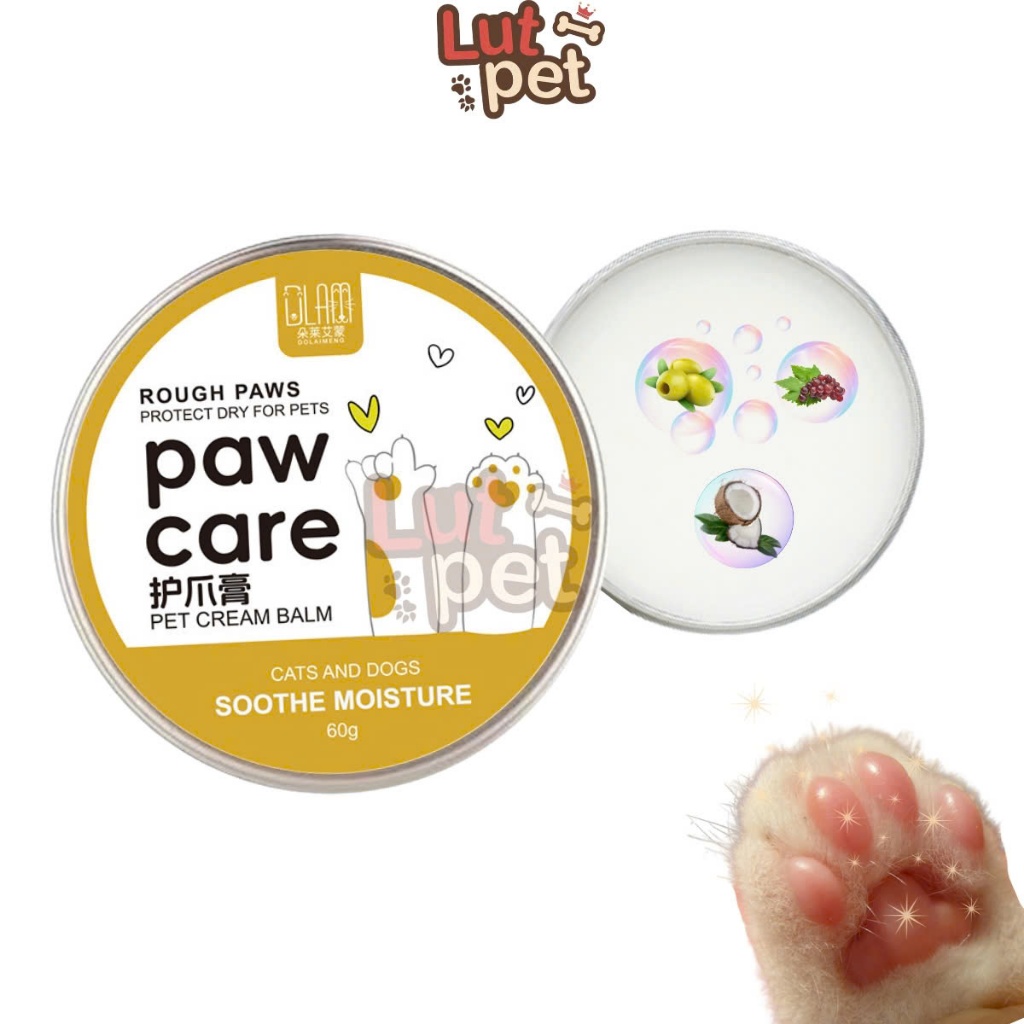 Kem dưỡng đệm chân, lòng bàn chân chó mèo, sáp Paw Balm chăm bàn chân thú cưng (60gr) - lutpet