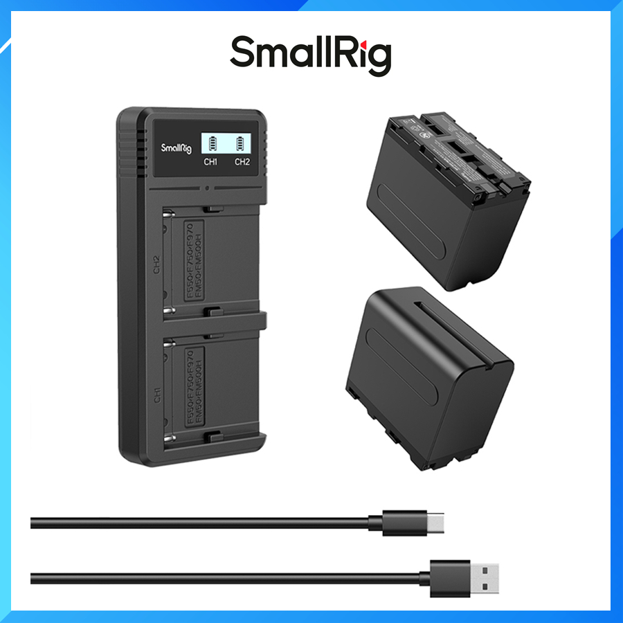 Bộ 2 Pin Sạc SmallRig NP-F970 3823 - Hàng Chính Hãng