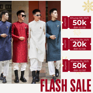 Áo dài cách tân nam Manly Design, áo dài truyền thống nam kèm cài áo chất gấm vân cao cấp, sang trọng - Áo dài Nam - M21