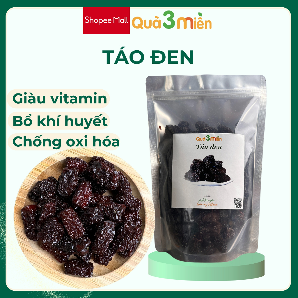 Táo Tàu Đen loại 1 sấy dẻo ăn liền, làm mứt giúp bổ khí huyết, tốt cho tim mạch giàu vitamin