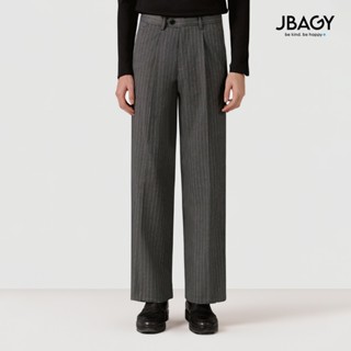 Quần tây nam kẻ sọc vải Tweed ống rộng xếp ly cao cấp Thương Hiệu JBAGY - JA0305