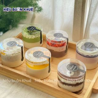 50 Ly Mica Tròn 200ml Đựng Bánh Lạnh, Mousse, Tiramisu, Bánh Quy, Ly Mica Sự Kiện [2017 kèm nắp mica]
