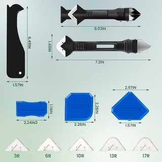 Bộ Dụng Cụ Chà Ron Keo Silicon Đẹp Kèm 5 Đầu Miết