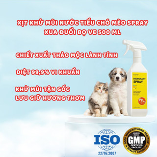 Xịt khử mùi chó mèo SPRAY diệt khuẩn, xua đuổi bọ ve, khử mùi chậu cát, khử mùi nước tiểu thú cưng 500 ml MEIIIVN