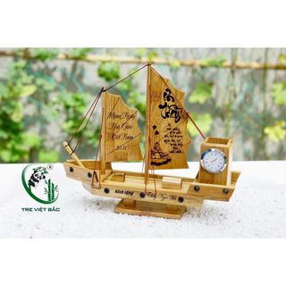 Thuyền Buồm Bằng Tre Cao Cấp, Mô Hình Thuyền Tre Chế Tác Tinh Xảo Dùng Để Trang Trí, Quà Tặng Thầy Cô 20/11 Ý Nghĩa