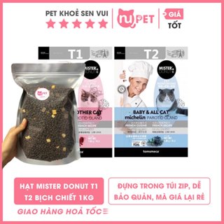 1Kg Thức ăn hạt cao cấp cho mèo MISTER DONUT T1 và T2