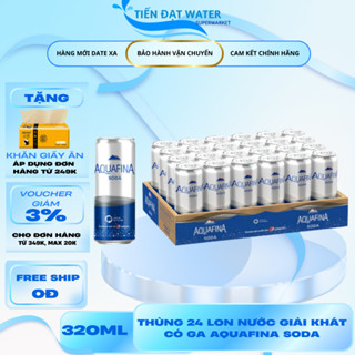  Thùng 24 Lon Nước Giải khát Không Đường Có Ga Aquafina Soda - Nguyên Liệu Pha Chế Soda Lon Pet 320ml 