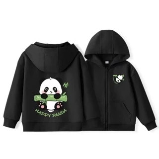 Áo Hoodie khóa zip hình gấu trúc cho bé từ 10-45 kg