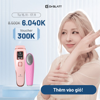 Set máy triệt lông mini đa năng và máy rửa mặt - triệt lông vĩnh viễn, trị mụn, tẩy trang, massage mắt DR GLATT