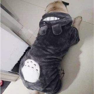 Bộ liền 4 chân lông totoro cho thú cưng, áo chó mèo