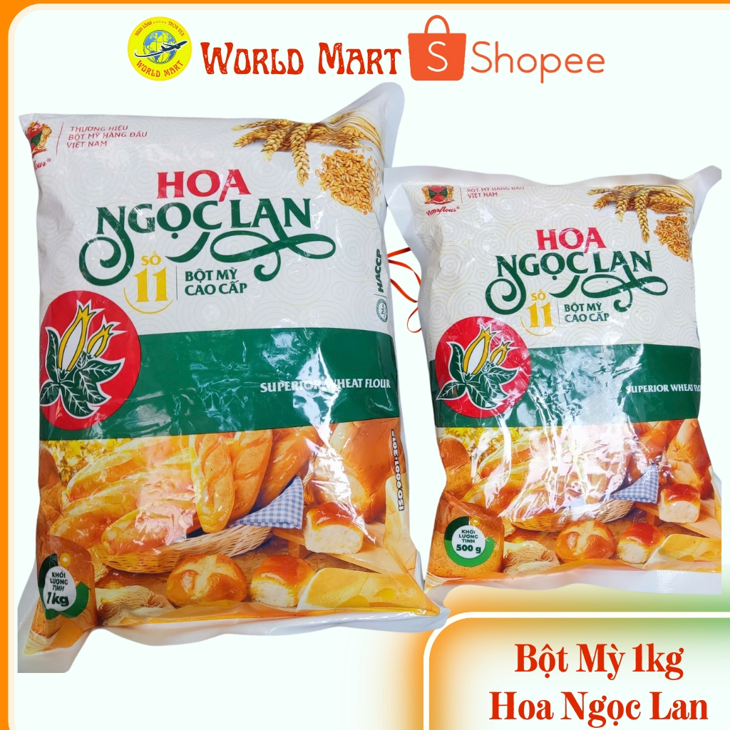 Bột Mỳ Cao Cấp Hoa Ngọc Lan gói 1kg - Bột Chuyên Dùng Làm Bánh Ngon Chuẩn Vị - World Mart