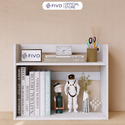 Giá Sách Gỗ Để Bàn Đa Năng FB22 FIVO Màu Trắng, Hồng, Vàng, Tiết Kiệm Không Gian Bàn Học, Làm Việc Gọn Gàng