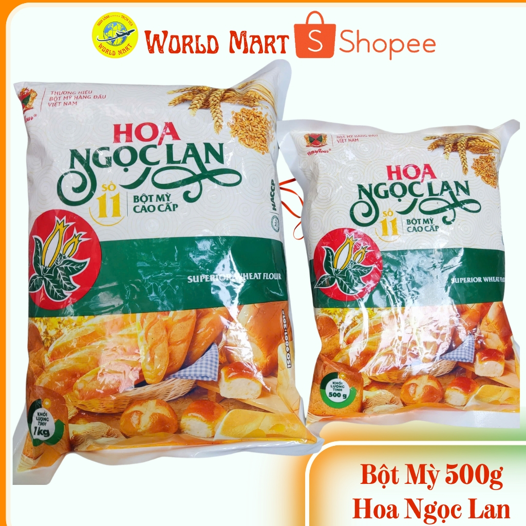 Bột Mỳ Cao Cấp Hoa Ngọc Lan gói 500g - Bột Chuyên Dùng Làm Bánh Ngon Chuẩn Vị - World Mart
