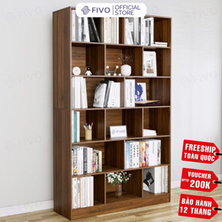   Freeship Toàn Quốc  Kệ Sách Để Sàn FIVO FB70 Tấm Lưng Dày Dặn Lắp Ráp Dễ Dàng Chất Liệu Gỗ MDF Cao Cấp  80x24x178cm  