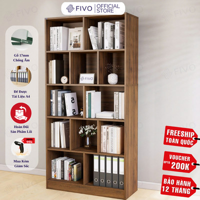 [Freeship Toàn Quốc] Kệ Sách Gỗ 5 Tầng FIVO FB73 Gỗ Chống Ẩm Cao Cấp Dày Dặn, Tấm Lưng Chắc Chắn, Dễ Dàng Lắp Ráp