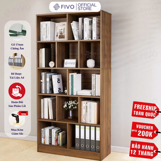   Freeship Toàn Quốc  Kệ Sách Gỗ 5 Tầng FIVO FB73 Gỗ Chống Ẩm Cao Cấp Dày Dặn Tấm Lưng Chắc Chắn Dễ Dàng Lắp Ráp 