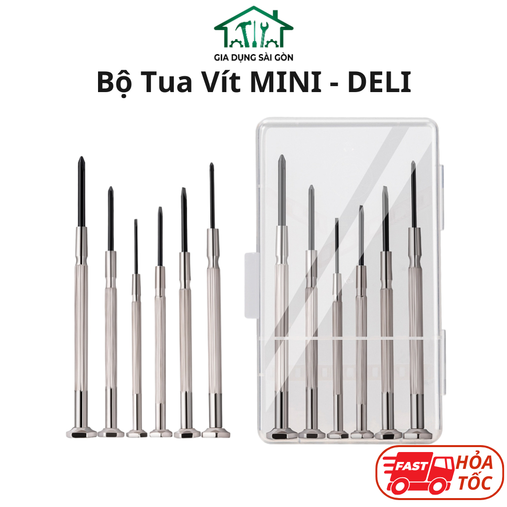 𝐃𝐞𝐥𝐢 - Bộ Tua Vít Đa Năng Sửa Chữa Nhỏ Đồng Hồ, Laptop Chính Hãng Deli Cao Cấp