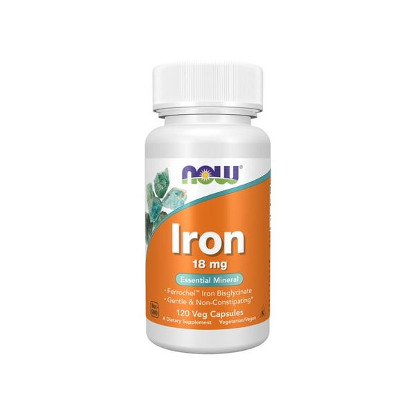 Viên uống Now IRON 18 mg (120 viên) - Bổ sung khoáng chất thiết yếu nhập khẩu Mỹ - Gymstore