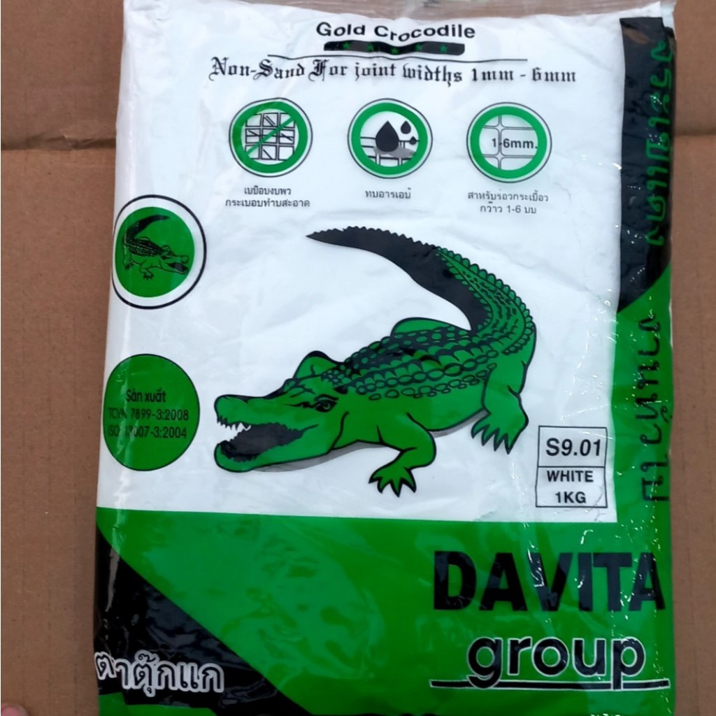 Keo chà ron cá sấu xanh Thái Lan GOLD CROCODILE DAVITA hàng tốt bịch 1kg keo trám ron, bột chà ron