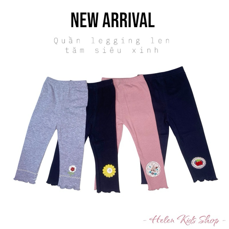 [Helen Kids Shop] - Quần legging len tăm xinh xắn cho bé gái 7-18kg