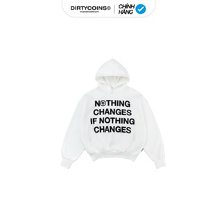 Áo Khoác DirtyCoins Nothing Changes' Oversized Hoodie - White