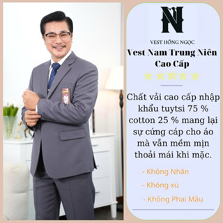 Bộ Vest Trung Niên Cao Cấp Cho Bố, Com Lê Nam Trung Tuổi Hồng Ngọc