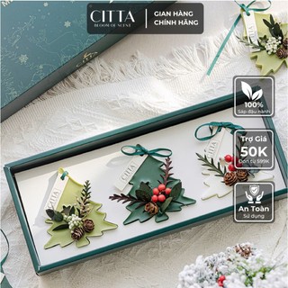 Set Quà Tặng Sáp Thơm CITTA Pine Tree Bộ 3 Sáp, Treo Tủ Quần Áo, Túi Xách - Chính Hãng Citta