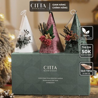  Hộp Quà Nến Thơm Christmas Tree Sáp Đậu Nành Hương Tự Nhiên Trang Trí Noel - CITTA Bloom of Scent 