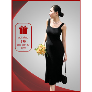 Váy hai dây bản to đuôi xòe sọc to IZZIE V237