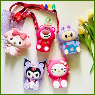 Túi đeo chéo silicon KUROMI, LABUBU, Hello Kitty, Thỏ Melody, Gấu Dâu LOTSO, Túi hoạt hình mini dễ thương cho bé đeo vai