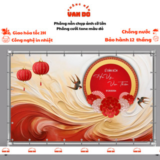 Phông nền chụp ảnh cưới tone Đỏ cỡ lớn có nhiều kích thước chất liệu in bạt ngoài trời chống nước