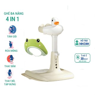 Ghế tắm đứng cho bé thiết kế đa năng 4in1, tắm gội, thay bỉm, vệ sinh, tập đứng.