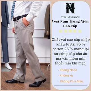Quần Âu Công Sở Nam Trung Niên, Quần Tây Hồng Ngọc Cao Cấp Vải Nhập