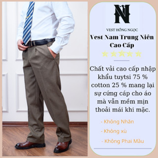 Quần Âu Nam Trung Niên Thương Hiệu Hồng Ngọc, Quần Công Sở Chất Liệu Vải Tuýt Si Nhập Khẩu