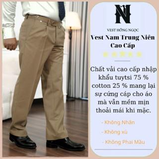 Quần Trung Niên Cao Cấp Hồng Ngọc, Quần Âu Nam Trung Tuổi Dáng Đứng Phong Cách Công Sở Lịch Sự Sang Trọng