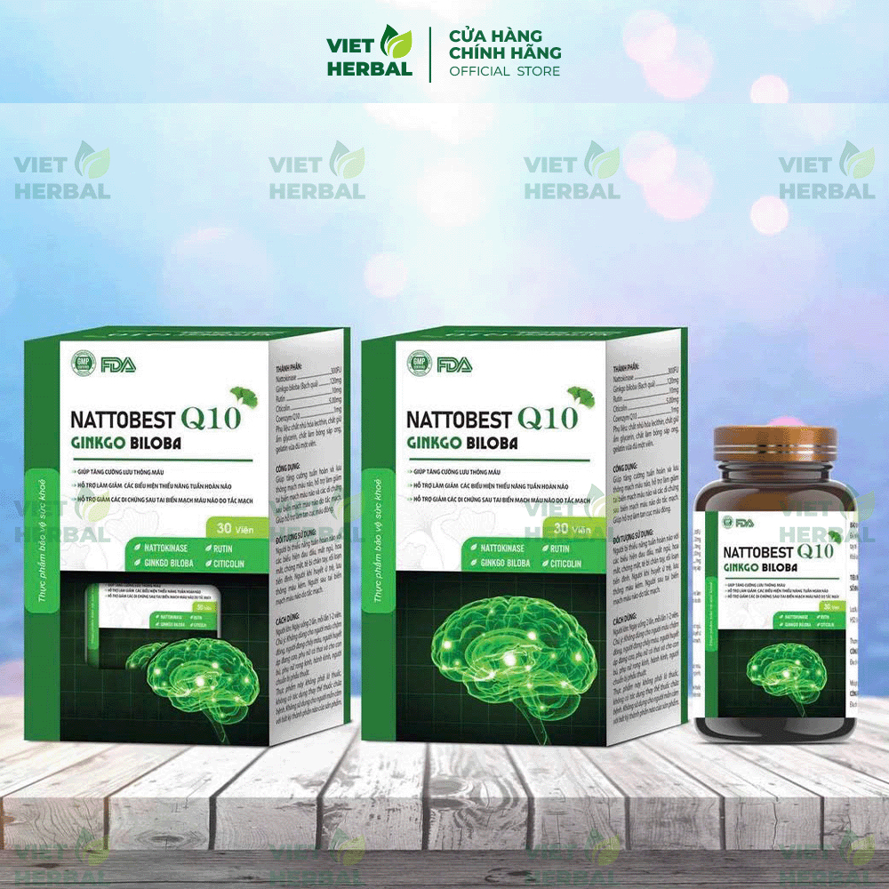 Hoạt Huyết Dưỡng Não NATTO BEST Q10 – Tăng Cường Tuần Hoàn Não, Hộp 30 Viên