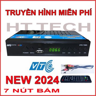 Đầu thu truyền hình số mặt đất vtc T201 mới 2024 có 7 phím xem truyền hình miễn phí