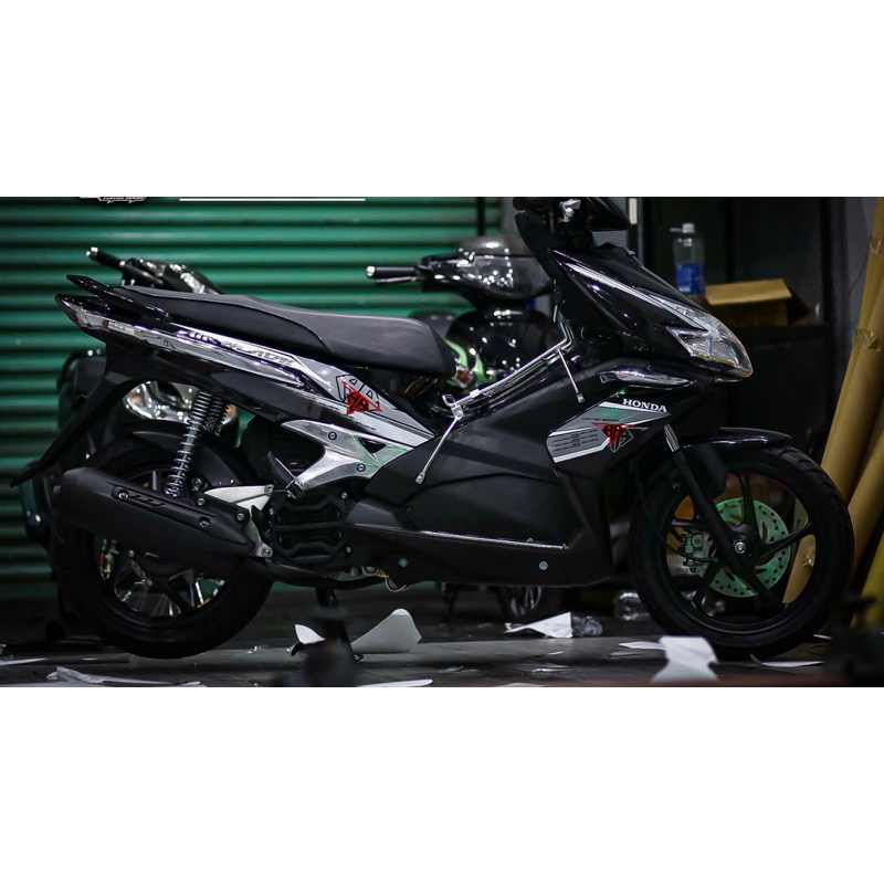 tem chế xe Ab thái 110 màu đen- Tem in vi tính cao cấp