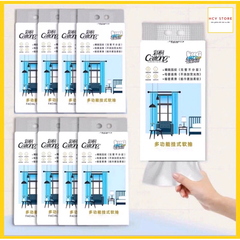 [20 Bịch hoặc 10 bịch tặng móc] Caitong 1580 tờ 1 bịch, Giấy Rút Đa Năng, làm từ bột gỗ nguyên sinh, Giấy Vệ Sinh