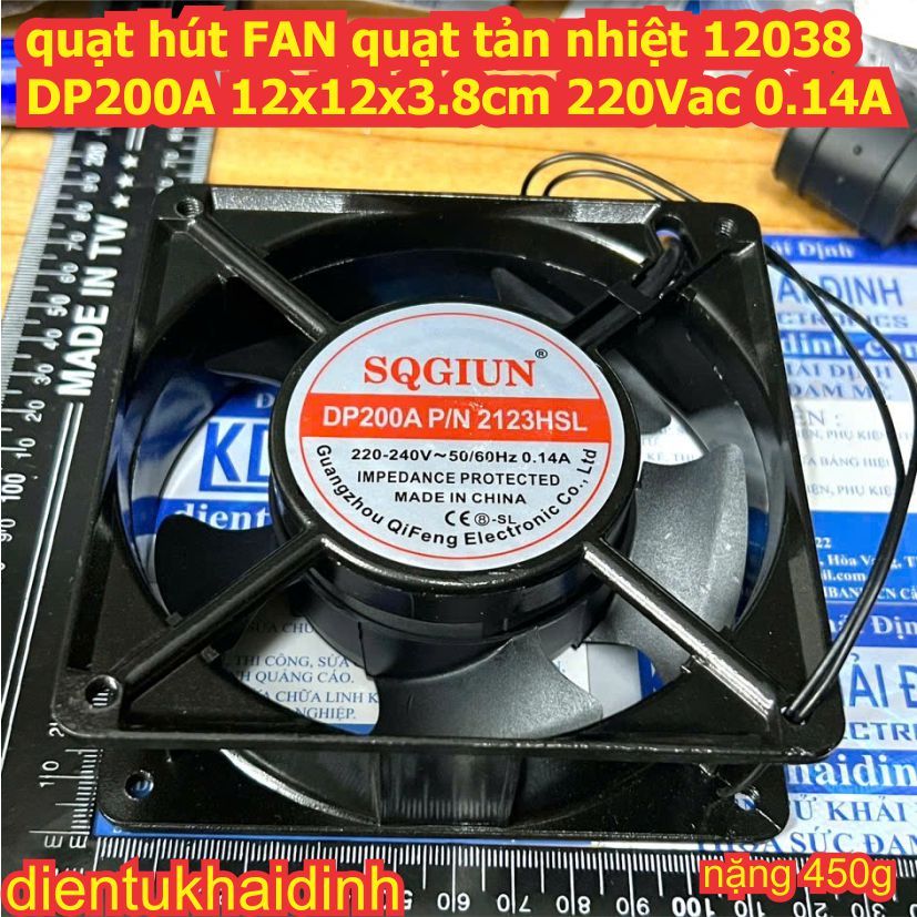 quạt hút, quạt tản nhiệt fan 12038 12x12x3.8cm DC 12V 24V 220VAC kde7054